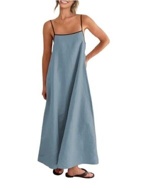 Senllen Women's Linen Maxi Dress size Large